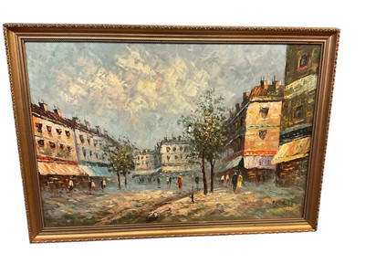 Lot 5260 - Caroline C Burnett (1877-1950) oil on canvas, Parisienne street scene, signed, 61 x 90cm, framed
