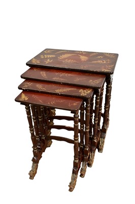 Lot 1397 - Nest of four 19th century Chinese lacquered occasional tables
