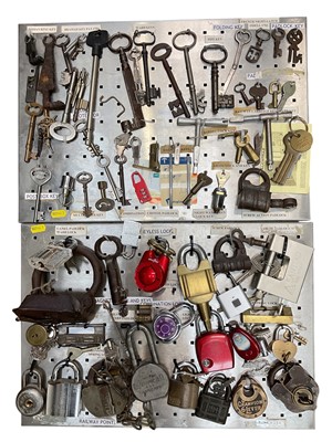 Lot 2938 - Collection of locksmith keys, locks, tools and books