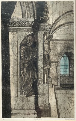 Lot 1234 - *Valerie Thornton (1931-1991) limited edition signed etching 'Cloister, Arles’ 1980, 59/75, 66cm x 41cm, glazed frame