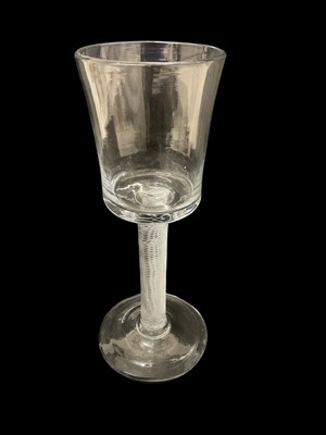 Lot 284 - 18th century wine glass on air twist stem