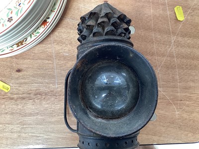 Lot 5012 - Victorian Essex policeman's lamp together with a pair of Victorian police handcuffs (see Essex Countryside Magazine June 1967 Essex Bygones Collection of Rev. P.A. Wright)