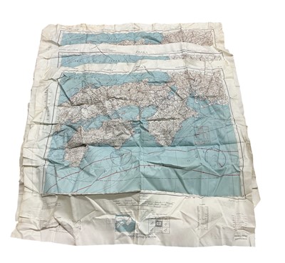 Lot 734 - Group of five Second World War American wartime silk maps of Tokyo, Osaka, Japan and Far East 1943, marked 'only for War and Navy Departments, Restricted Use, Not For Sale or Distribution'.