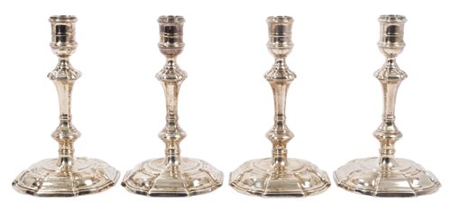 Lot 253 - Matched set of four George II cast Silverer...