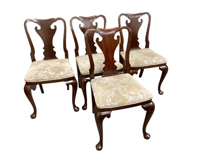 Lot 5321 - Four George II style mahogany dining chairs