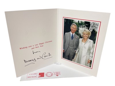 Lot 83 - H.R.H. Prince Charles, Prince of Wales (now H.M. King Charles III) and H.R.H. The Duchess of Cornwall ( now H.M.Queen Camilla), signed 2006 Christmas card with gilt embossed Royal cypher to cove...