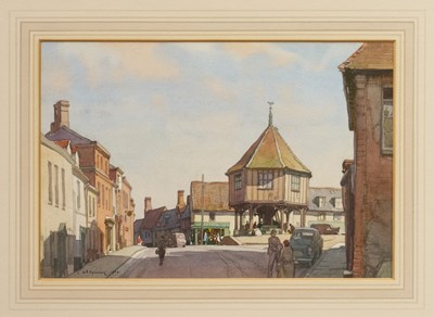 Lot 1255 - *Leonard Russell Squirrell (1893-1979) watercolour - Wymondham Market Cross, signed and dated 1964, 24cm x 35cm, in glazed gilt frame