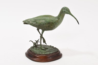 Lot 875 - Patricia Northcroft (contemporary) bronze sculpture of a Whimbrel