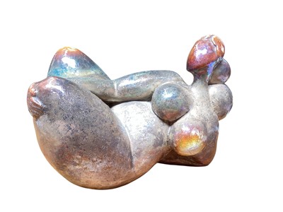 Lot 2225 - Studio pottery sculpture of a nude woman, signed indistinctly
