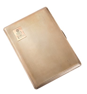 Lot 22 - H.M. Queen Elizabeth The Queen Mother, silver presentation cigarette case