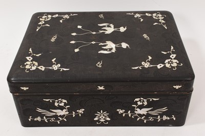 Lot 993 - Late 19th century Japanese black lacquered and mother of pearl inlaid box