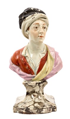 Lot 277 - Early 19th century Staffordshire pearlware portrait bust of Matthew Prior