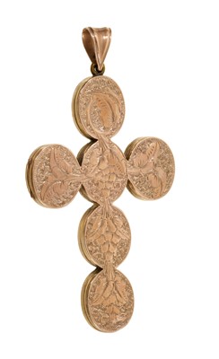 Lot 651 - Antique cross shaped locket pendant