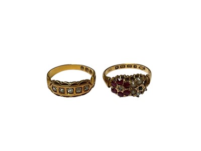 Lot 28 - Two Victorian 18ct gold gem set rings