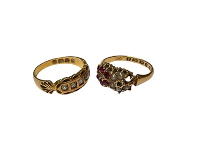Lot 28 - Two Victorian 18ct gold gem set rings