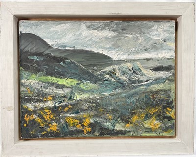 Lot 132 - Graeme Little, 20th century oil on canvas, Pembrokeshire Landscape, signed, 30cm x 40cm, framed