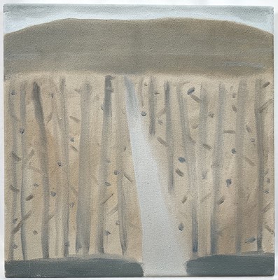 Lot 151 - Dylan Williams (b. 1995) oil on canvas, Going Far Getting Nowhere, signed verso, 30cm x 30cm, unframed