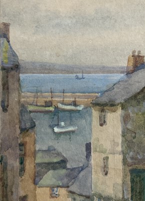 Lot 6 - Thomas Herbert Victor (1894 - 1980) Watercolour, Mousehole, Cornwall, signed, in glazed frame, 18cm x11cm.