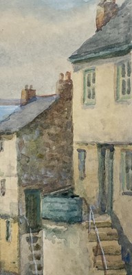 Lot 6 - Thomas Herbert Victor (1894 - 1980) Watercolour, Mousehole, Cornwall, signed, in glazed frame, 18cm x11cm.
