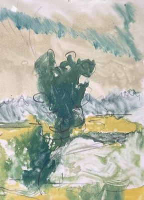 Lot 3 - Oliver West, Plein Air Artists Proof print, Summer Heat I, signed and dated 95, in glazed frame, 31.5cm x 40cm.