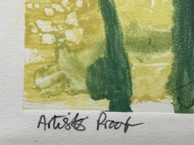 Lot 3 - Oliver West, Plein Air Artists Proof print, Summer Heat I, signed and dated 95, in glazed frame, 31.5cm x 40cm.