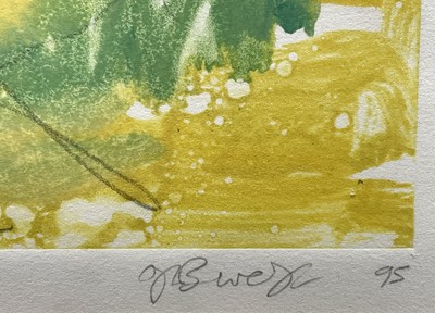 Lot 3 - Oliver West, Plein Air Artists Proof print, Summer Heat I, signed and dated 95, in glazed frame, 31.5cm x 40cm.