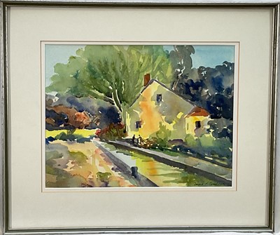 Lot 7 - David S. Tomlinson, Watercolour, Dedham Lock, signed, in glazed frame, 26.5cm x 35cm.