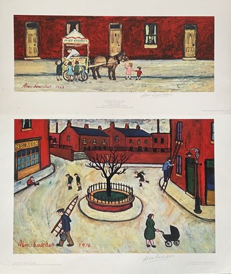 Lot 236 - Alan Lowndes (1921-1978) two pencil signed prints, The Memorial Tree 1976 and The Ice Cream Cart 1963 pub. Adam Collection Ltd