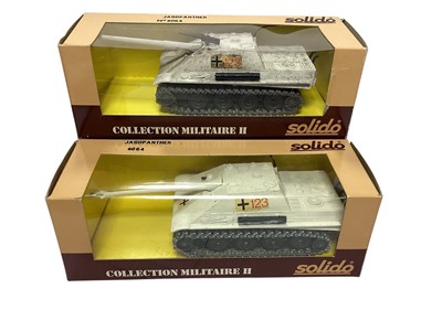 Lot 1739 - Solido 1:50 scale Collection Militaire diecast military tanks & vehicles, in window boxes (previously displayed) (14)