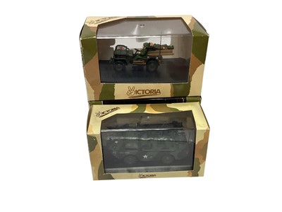 Lot 1741 - Victoria 1:43 scale diecast military vehicles, in window boxes (previously displayed) (22)(
