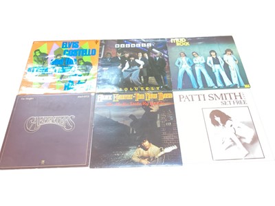 Lot 2721 - Vintage case of LP records featuring LED Zeppelin (Re-issue), Happy Mondays, Toyah, Billie Holiday, Buddy Holly, INXS, Eurythmics and Human League etc. Vinyl inspected appears excellent conditio...