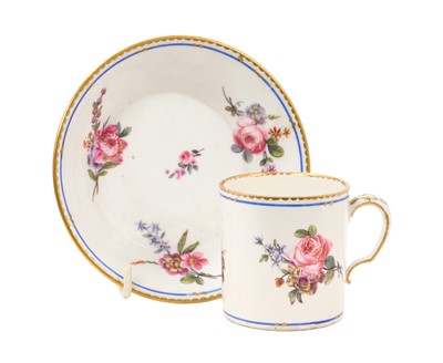 Lot 36 - Sèvres porcelain coffee can and saucer, circa 1776