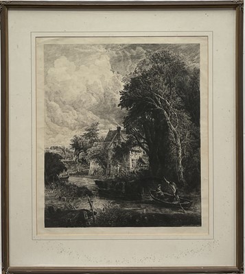Lot 77 - The Valley Farm after John Constable by Alfred Louis Brunet Debaines (1845-1939) with Printsellers Association (PSA) stamp, 50cm x 42cm, glazed frame