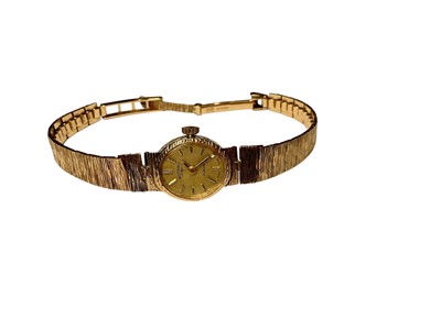 Lot 120 - Ladies' 9ct gold Rotary wristwatch with an integral 9ct gold textured bracelet