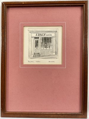 Lot 81 - Irish limited edition etching, 'J. Daly Saddler' (Cork) from Memories of Ireland 1981, indistinctly signed, 137/200, 9.5cm x 9.5cm, glazed frame