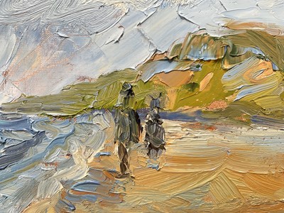 Lot 88 - Annelise Firth (b. 1961) pair oils on canvas, Skegen (Denmark) Beach and Sand Dunes, both signed and dated 2025, 35cm x 45cm, both framed (2)