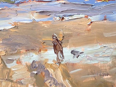 Lot 88 - Annelise Firth (b. 1961) pair oils on canvas, Skegen (Denmark) Beach and Sand Dunes, both signed and dated 2025, 35cm x 45cm, both framed (2)