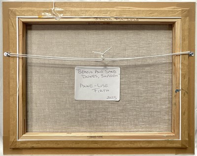 Lot 88 - Annelise Firth (b. 1961) pair oils on canvas, Skegen (Denmark) Beach and Sand Dunes, both signed and dated 2025, 35cm x 45cm, both framed (2)