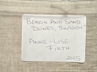 Lot 88 - Annelise Firth (b. 1961) pair oils on canvas, Skegen (Denmark) Beach and Sand Dunes, both signed and dated 2025, 35cm x 45cm, both framed (2)