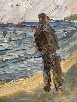 Lot 88 - Annelise Firth (b. 1961) pair oils on canvas, Skegen (Denmark) Beach and Sand Dunes, both signed and dated 2025, 35cm x 45cm, both framed (2)