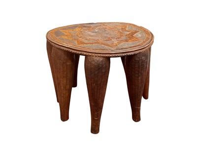 Lot 5372 - Antique carved African tribal stool
