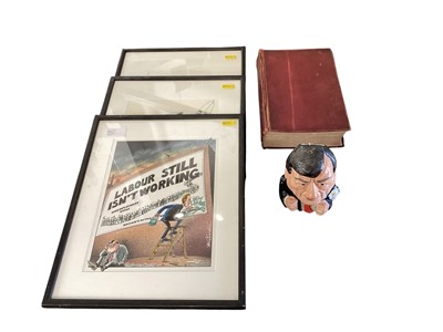 Lot 2972 - Labour Party political interest- book 'The Apostle of Free Labour' by William Collison with handwritten inscription to the front dated 1922, three original characters and a John Prescott character...