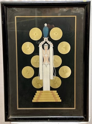 Lot 5265 - Erte, Romaine de Tirtoff (1892-1990), Art Deco style print - The Emerald Vase, 100cm x 71cm overall, in glazed frame