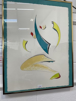 Lot 5281 - Late 20th century ink and watercolour on paper - Abstract Figure, indistinctly signed, 77cm x 58cm, in glazed frame