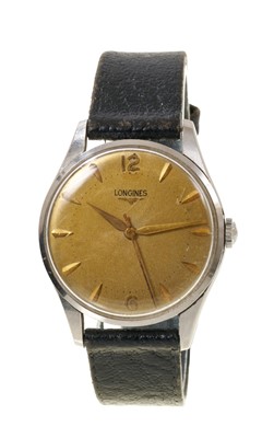 Lot 740 - Longines wristwatch on leather strap