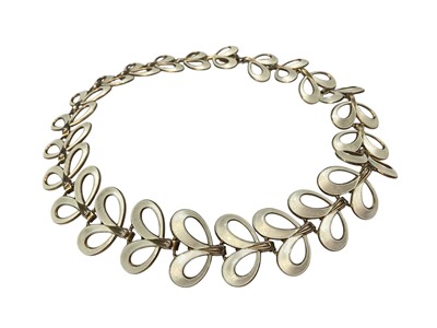Lot 140 - Norwegian silver gilt and white enamel necklace by Albert Scharning