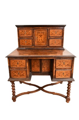 Lot 1361 - Antique Dutch walnut and marquetry inlaid desk