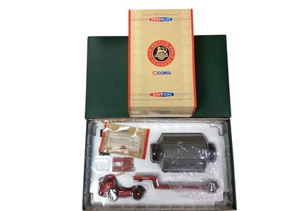 Lot 1759 - Corgi Premium Limited Edition (one of 2000) 1:50 scale British Road Services Leyland (Lad) Comet Low Loader & Load ~ CC11605, ERFV Sheeted Platform Lorry & Trailer ~ CC10201, AEC Mandato...