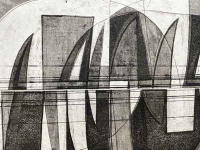 Lot 11 - Frank Howes (1916-1989) limited edition abstract print, signed and dated 1966, 3/10, 30cm x 50cm, with mount unframed