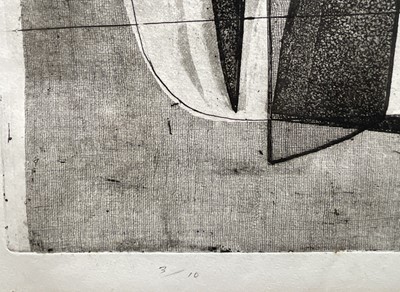 Lot 11 - Frank Howes (1916-1989) limited edition abstract print, signed and dated 1966, 3/10, 30cm x 50cm, with mount unframed